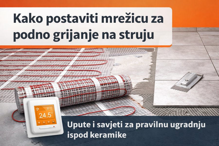 Kako postaviti mrežicu za podno grijanje na struju?